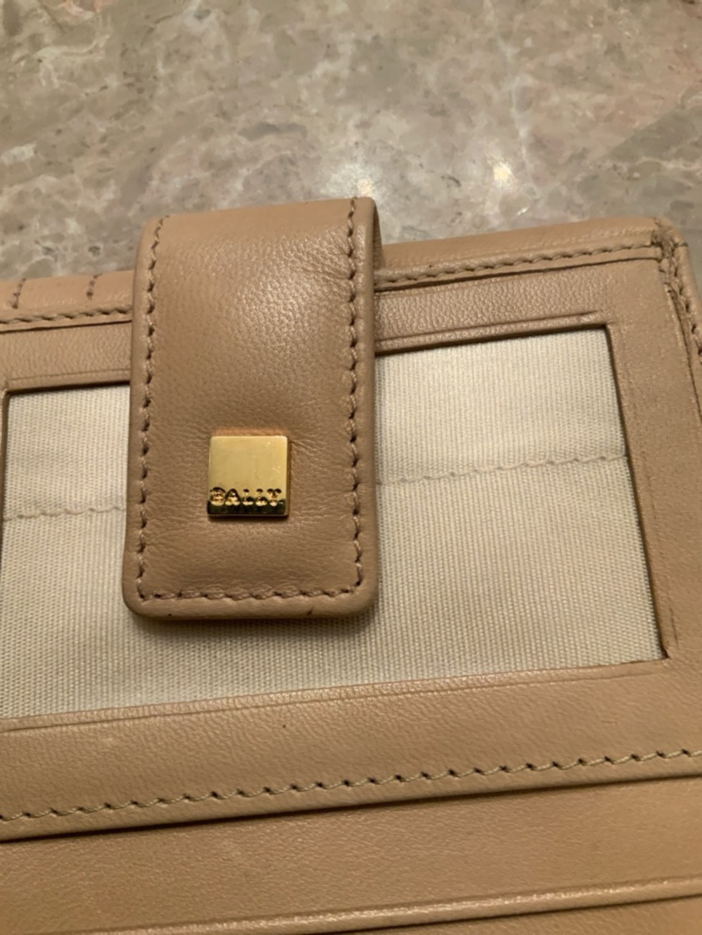 Bally Beige Quilted Leather Snap Wallet with Gold Logo - Picture 13 of 14